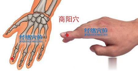 图解商阳穴的位置