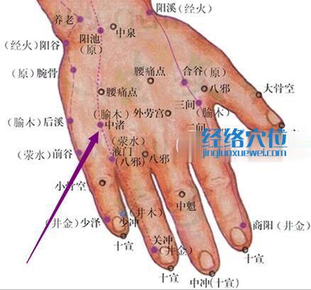 中渚穴位位置图