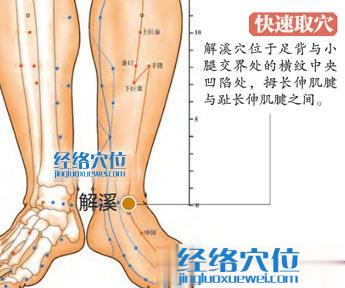 图解解溪穴的准确位置图