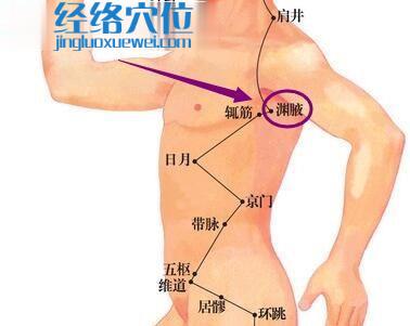 渊腋穴位位置图 按摩渊腋穴的作用与好处 经络穴位网手机版