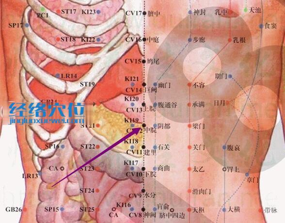 中脘穴的准确位置图